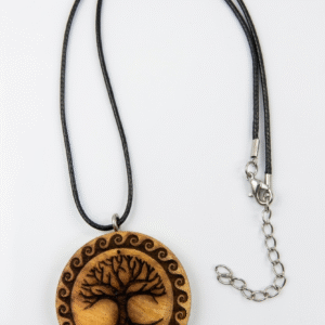 Collar Medallón Árbol de la Vida Madera Grabado Láser