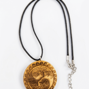 Collar Madera Yin Yang Árbol de la Vida Equilibrio