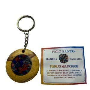 Llavero Palo Santo Piedras Multicolor