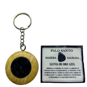 Llavero Palo Santo lluvia de oro azul