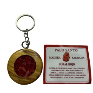 Llavero Palo Santo Coral Rojo