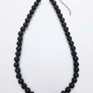 Collar Piedra Volcánica Cuentas 8 mm Ajustable