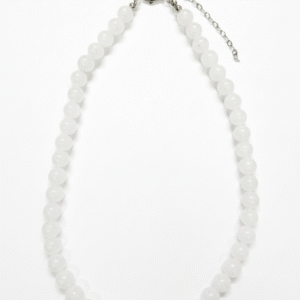 Collar Cuarzo Blanco Cuentas 8mm Ajustable