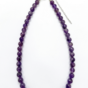 Collar Amatista Natural Cuentas 8 mm Ajustable