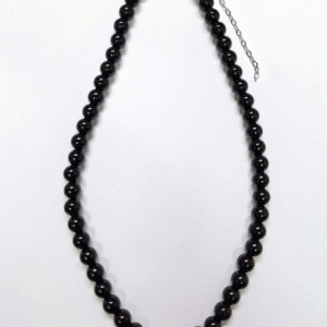 Collar De Cuentas Ónix Negro  8mm Ajustable