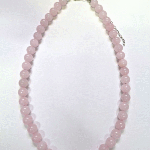 Collar Cuarzo Rosa Natural 8mm Ajustable