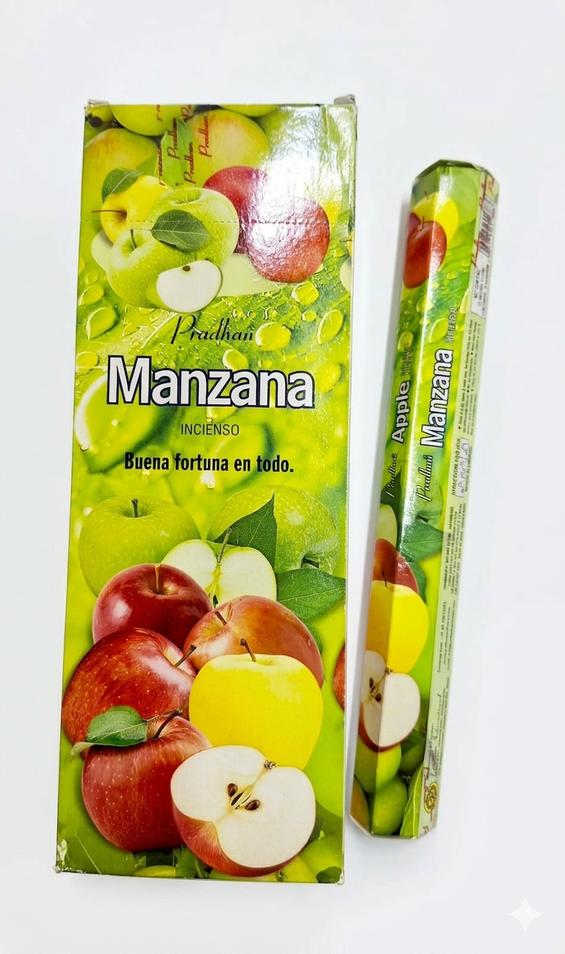 Incienso Pradhan Aroma Manzana Hexagonal 6 Unidades