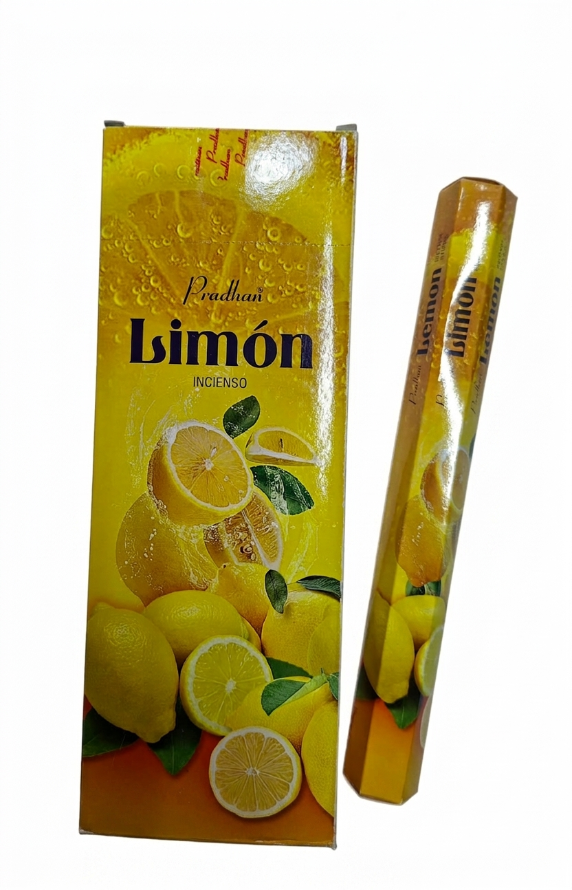 Incienso Pradhan Aroma Limón Caja Hexagonal 6 Unidades